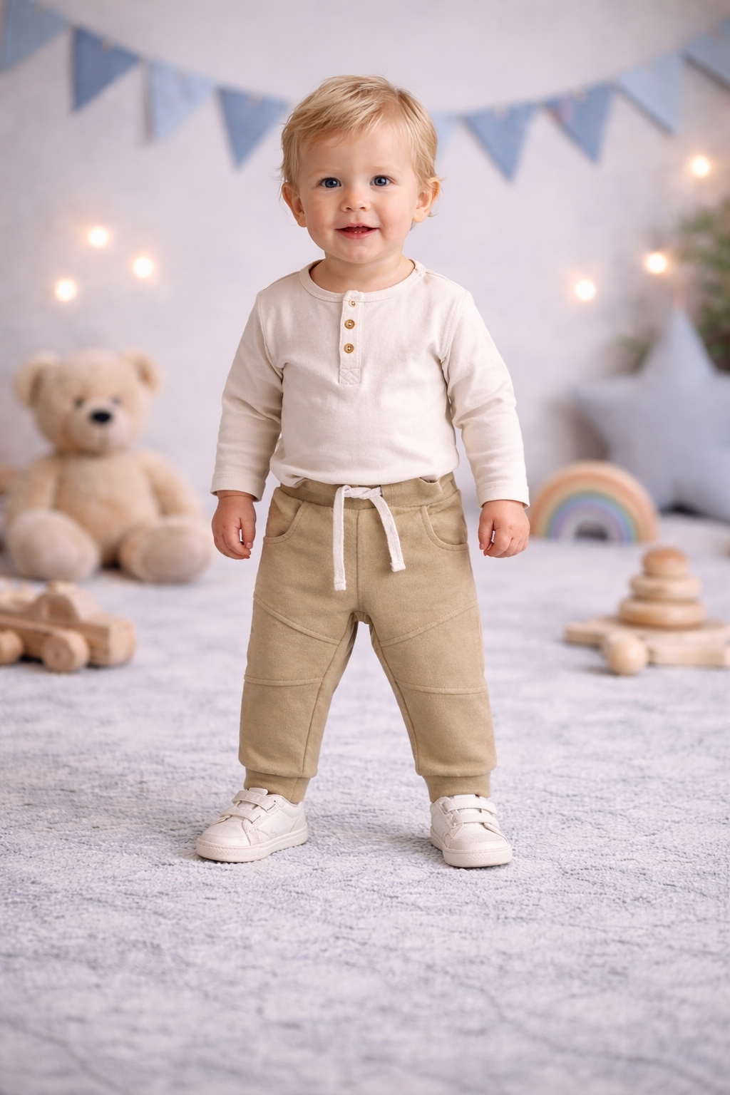 Bukser til baby med snøre