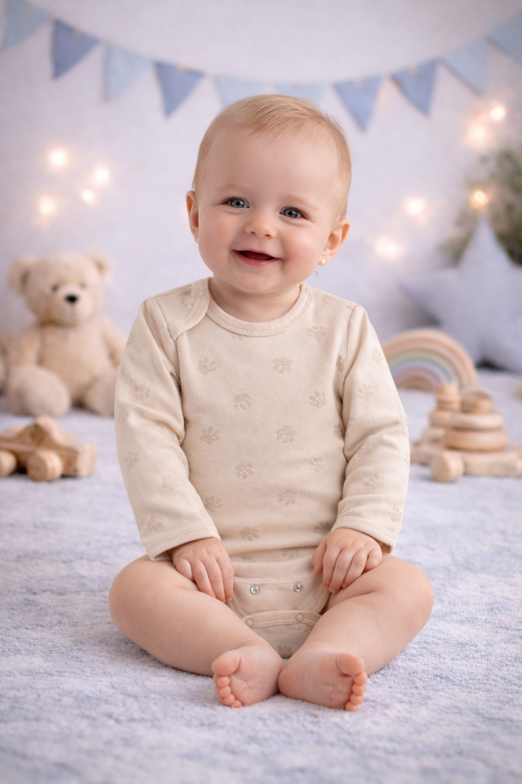 Babybody med lange ærmer