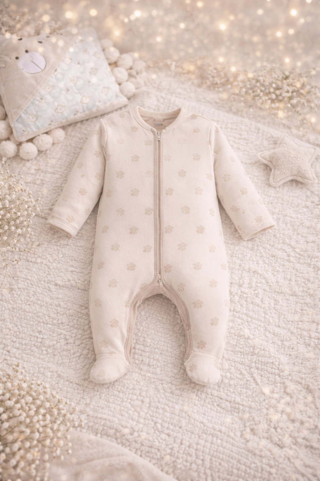 Baby heldragt med trykknapper