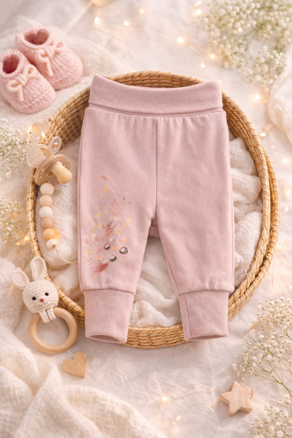 Baby pants with a high and soft waist