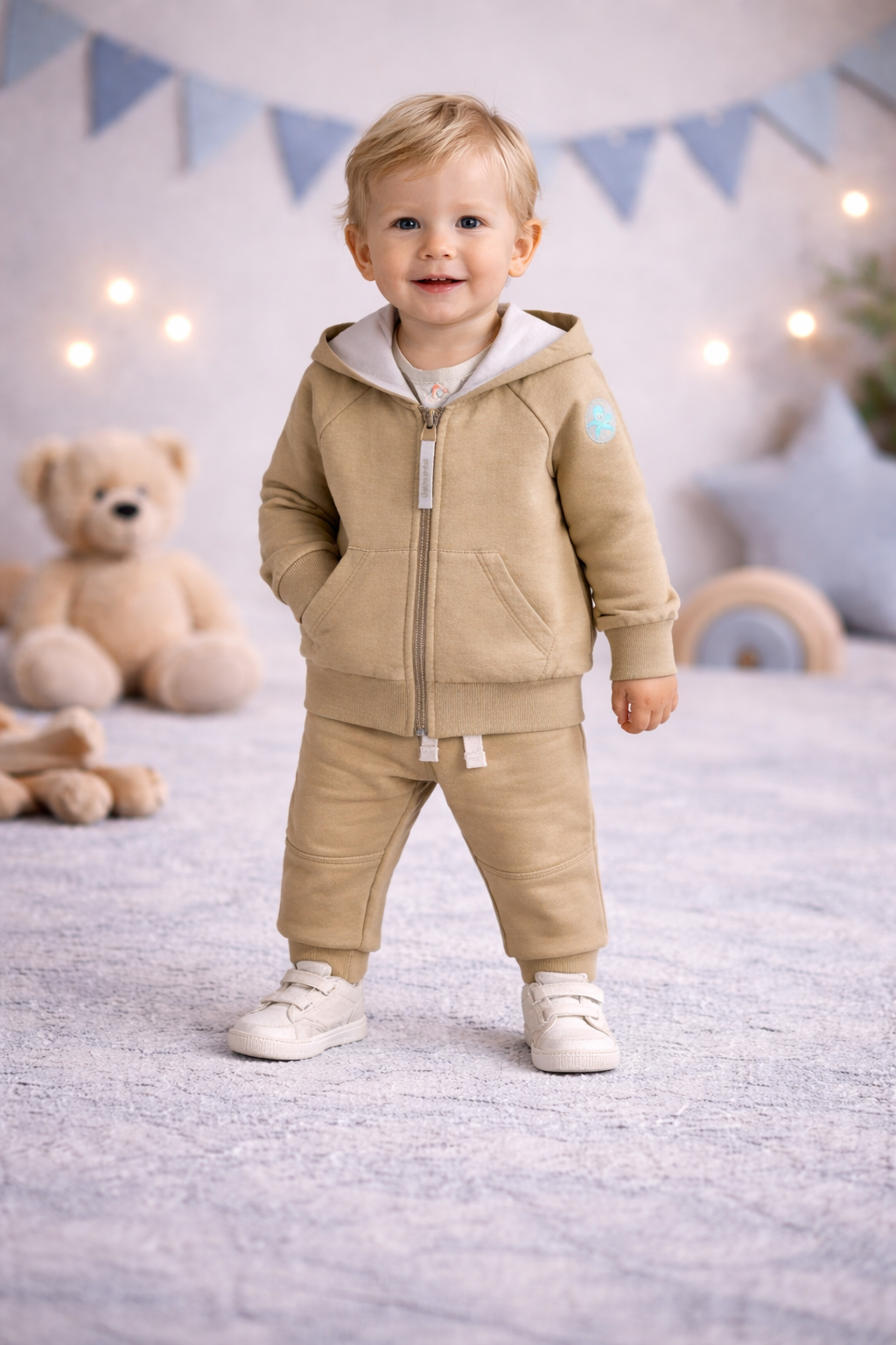 Sweatshirt til drenge med lynlås